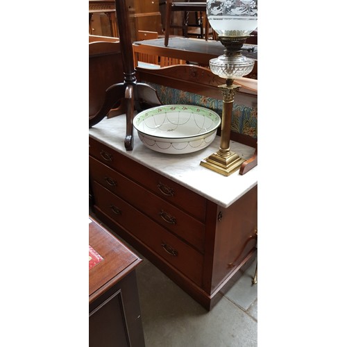 947 - An Edwardian Arts & Crafts walnut washstand together with a Royal Doulton washstand bowl.