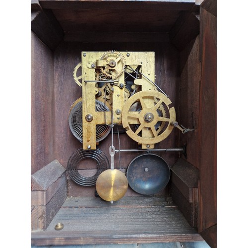 158 - A late 19th century architectural mantel clock.