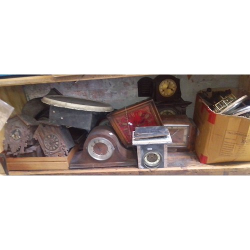 86 - A quantity of clock spares including wall clocks, mantle clocks etc.