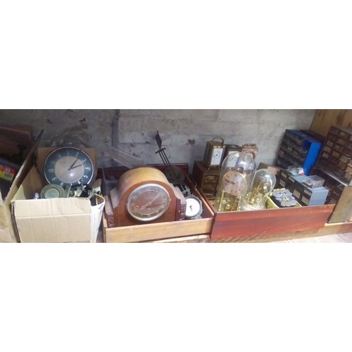 87 - A quantity of clock spares including carriage clocks etc.