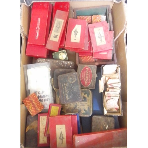 81 - A box of mainly assorted horologist's spares and tools.