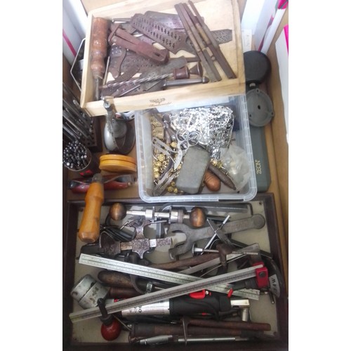 79 - A box of mainly assorted horologist's spares and tools.