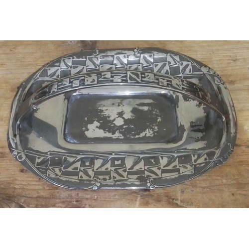 117 - An Arts & Craft English Pewter tray with handled designed by Archibald Knox for Liberty & Co, number... 