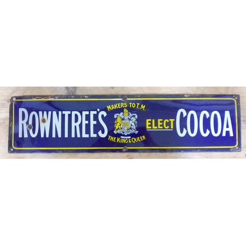 137 - A Rowntree's Elect Cocoa enamel sign 61cm x 15.5cm.