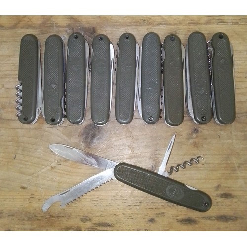 166 - A group of ten German army penknives.