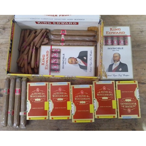 180 - A box of assorted cigars.