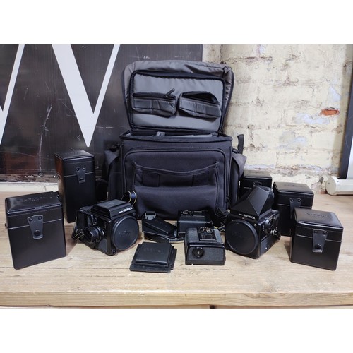 223 - Two Zenza Bronica SQ-Ai cameras with 5 lenses (type-2, typ-5, type-6 x2 & type-6), accessories and p... 