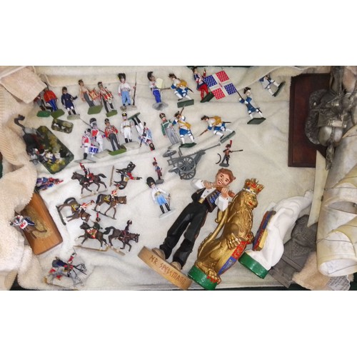 403 - Three boxes of metal military figures including Chas Stadden and large scale figures unmarked.