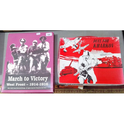 438 - Two vintage strategic board games; 'Duel for Kharkov' and 'March to Victory', both un-punched.