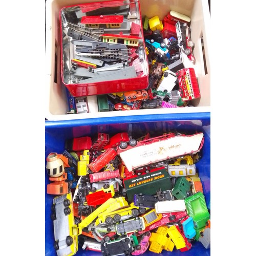 468 - Two boxes of mainly die-cast model vehicles.