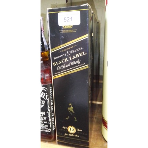 521 - 5 bottles of Jhonnie Walker Black Label.