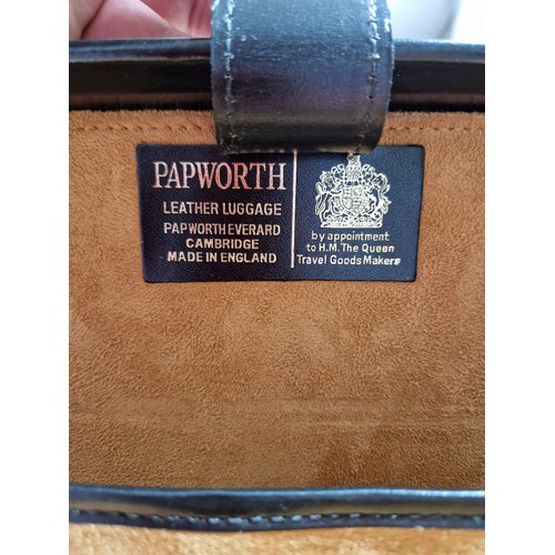 237 - A black leather Hilton Collection executive case by Papworth Industries (Swaine Adeney Brigg), with ... 