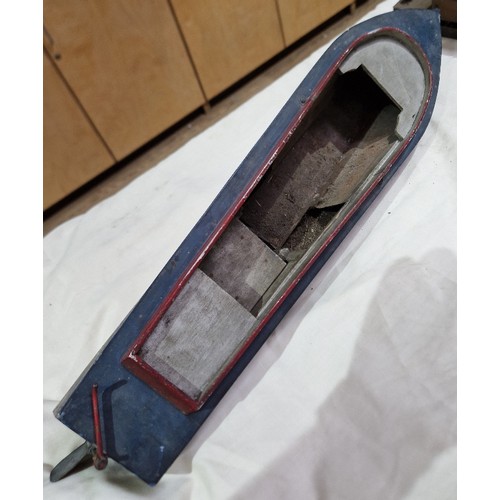 390 - A live steam model boat, length 62cm