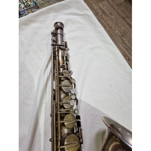 203 - An American tenor saxophone marked 'Martin, Elkhart Ind', 'LOW PITCH', serial no.108530, with hard c... 