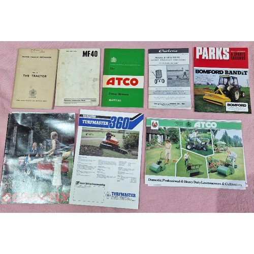 384 - Two boxes of assorted ephemera including motoring, garden machinery, also including a Fighters poste... 