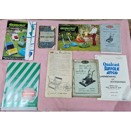 384 - Two boxes of assorted ephemera including motoring, garden machinery, also including a Fighters poste... 