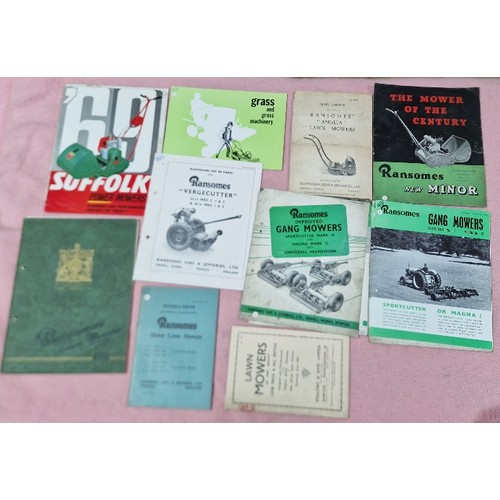 384 - Two boxes of assorted ephemera including motoring, garden machinery, also including a Fighters poste... 