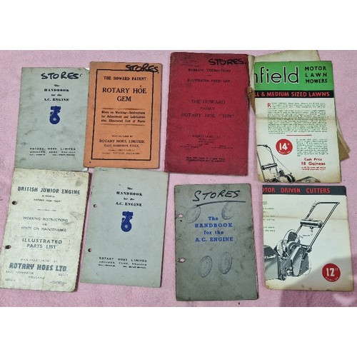 384 - Two boxes of assorted ephemera including motoring, garden machinery, also including a Fighters poste... 