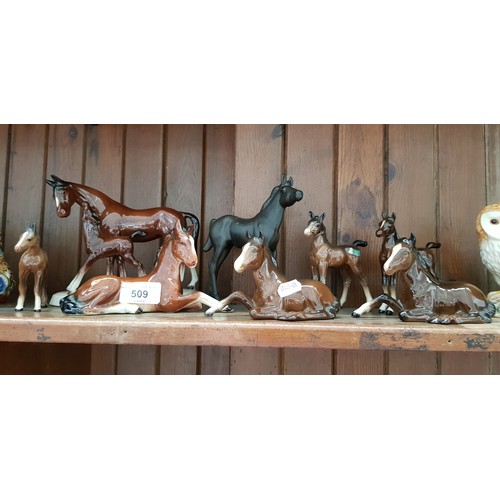 509 - Eight Beswick foals and horses