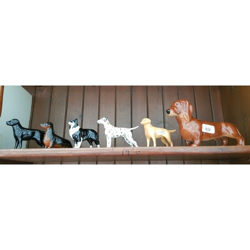 532 - Six Beswick dogs