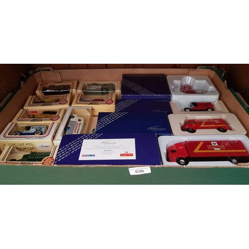 536 - 4 boxed Corgi Royal Mail Millennium Collection Vehicles including ‘Futuristic Vehicle’ together with... 