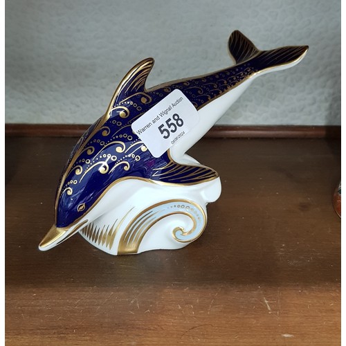 558 - Royal Crown Derby dolphin - no stopper