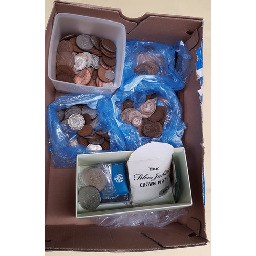 566 - Box of various coins