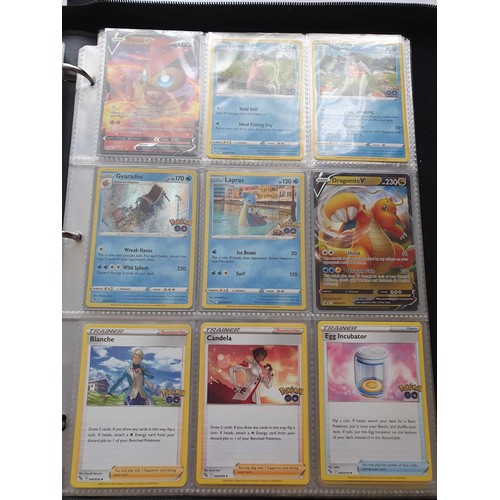 458 - A folder of Pokemon cards, over 200, various sets including GX, EX, promo cards, Pikachu set and Cha... 