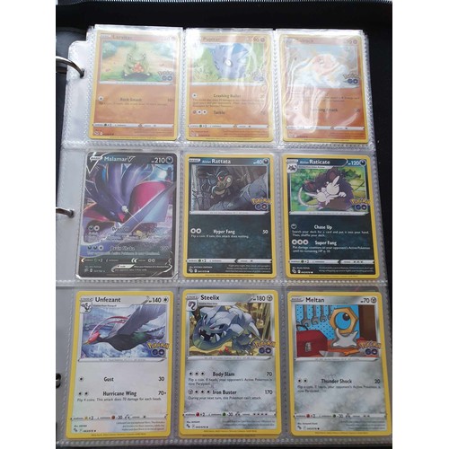 458 - A folder of Pokemon cards, over 200, various sets including GX, EX, promo cards, Pikachu set and Cha... 