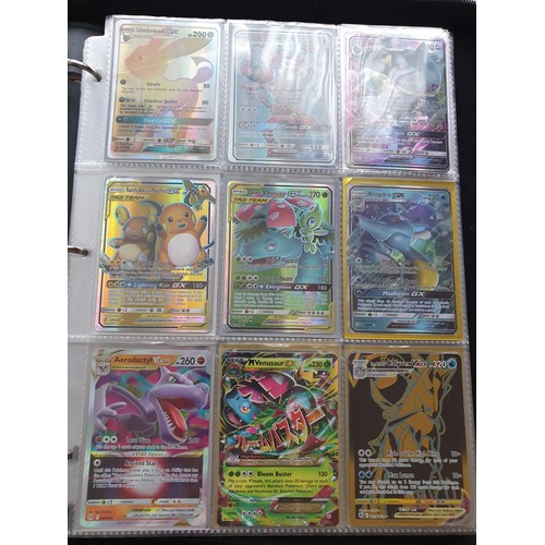 458 - A folder of Pokemon cards, over 200, various sets including GX, EX, promo cards, Pikachu set and Cha... 