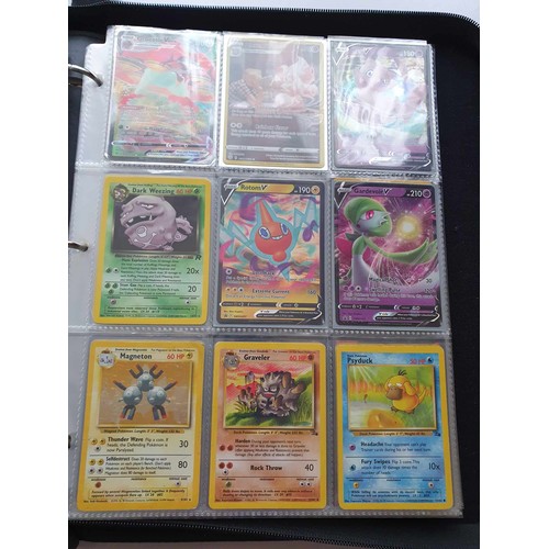 458 - A folder of Pokemon cards, over 200, various sets including GX, EX, promo cards, Pikachu set and Cha... 