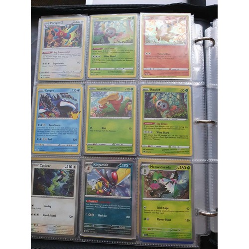 458 - A folder of Pokemon cards, over 200, various sets including GX, EX, promo cards, Pikachu set and Cha... 