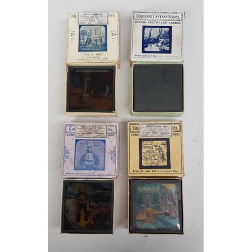 76 - Four sets fo coloured lantern slides.