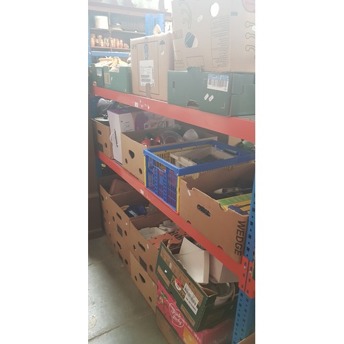 142 - 16 boxes of assorted household items, kitchen ware, ornaments, tools etc.