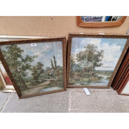 849 - Octavius T Clark (1850-1921), pair of landscape scenes, oil on canvas, 42cm x 52cm, each signed 'O T... 