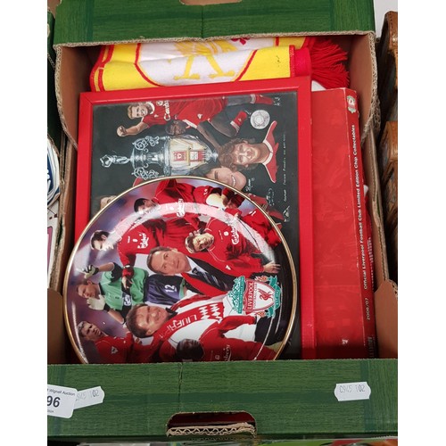 196 - A box of Liverpool FC memorabilia.