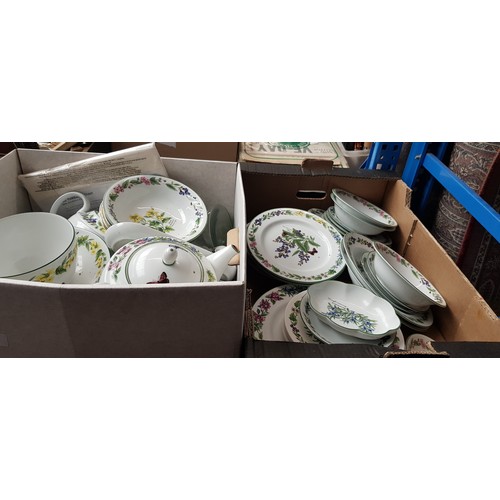 219 - 2 boxes of Royal Worcester Herbs pattern dinner wares