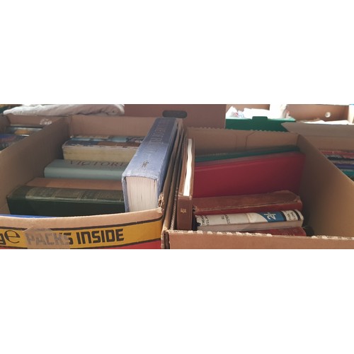 279 - Two boxes of vintage books including Treasure Island