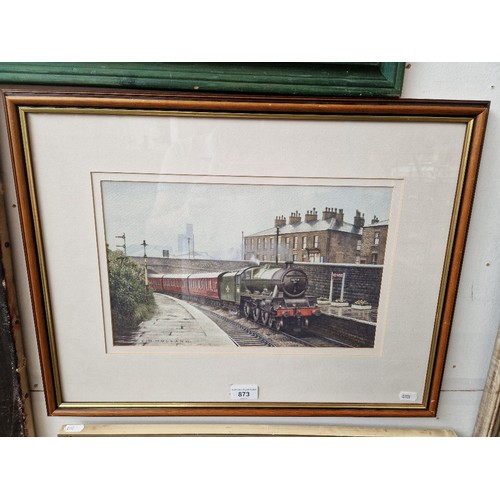 873 - C D Holland (British, 20th century), watercolour, 'Jubilee 4-6-0 No.45719 'Glorious' at Heywood', st... 