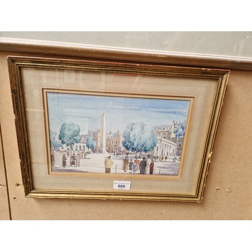 868 - Gordon Hemm (British, 20th century), watercolour, 'The Monument, Southport', 28cm x 17cm, signed to ... 