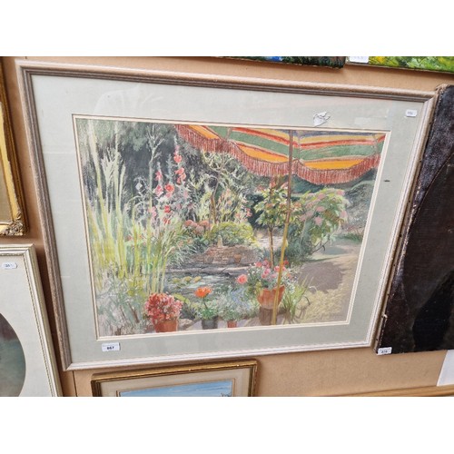 867 - Mary Beresford-Williams (1931-2003), 'The Pond', pastel, 62cm x 47.5cm, signed to lower right, frame... 