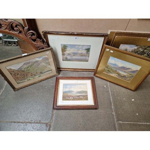 865 - Four watercolours including three by William Taylor Longmire (British, early 20th century), all sign... 