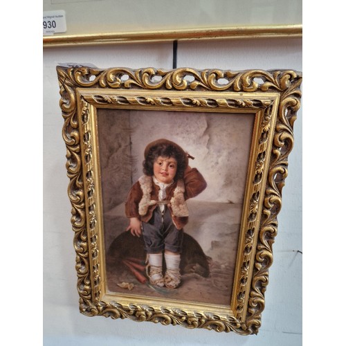 931 - A continental 19th century painted porcelain plaque depicting a child, 15cm x 22.5cm, signed in penc... 