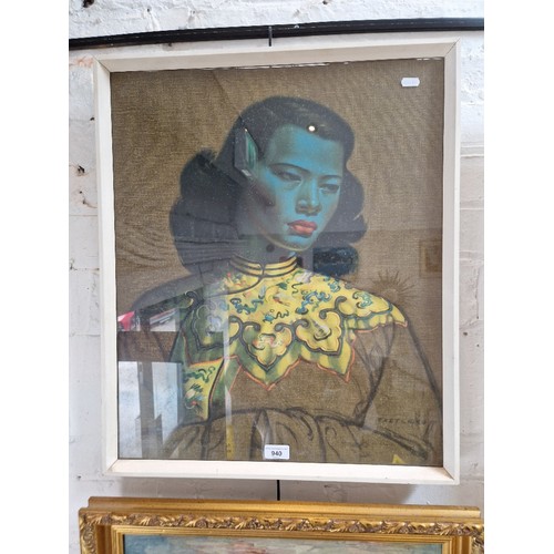 940 - After Tretchikoff, 'Chinese Girl', mid 20th century print, 50cm x 60cm, framed and glazed.