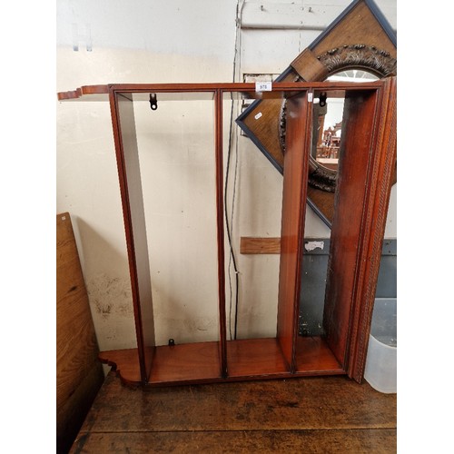 978 - 19th century mahogany wall hanging shelves.