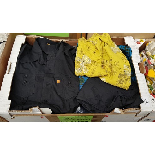 442 - A box of 1950s to 70s women's blouses including 4 Farah tee shirts