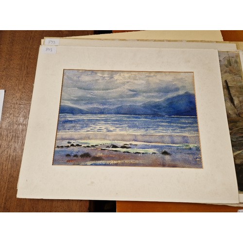 893 - Nineteen original works, mostly watercolours, 19th and 20th century, various artists, mostly window ... 