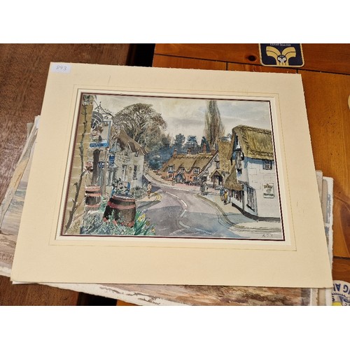 893 - Nineteen original works, mostly watercolours, 19th and 20th century, various artists, mostly window ... 