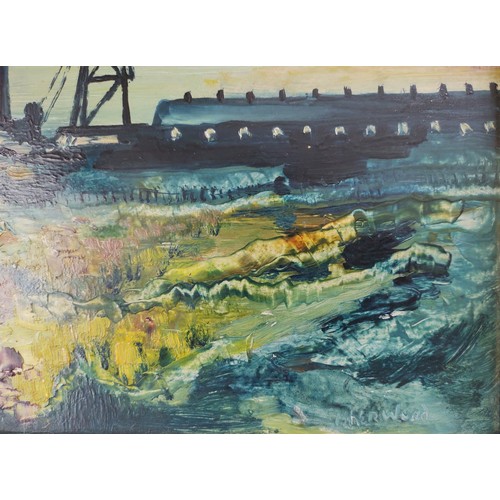 941 - James Lawrence Isherwood (1917-1989), 'The Lancashire Mine', oil on board, 46cm x 27cm, signed lower... 