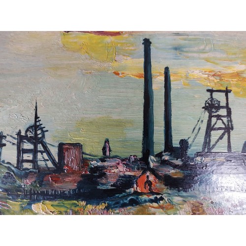 941 - James Lawrence Isherwood (1917-1989), 'The Lancashire Mine', oil on board, 46cm x 27cm, signed lower... 